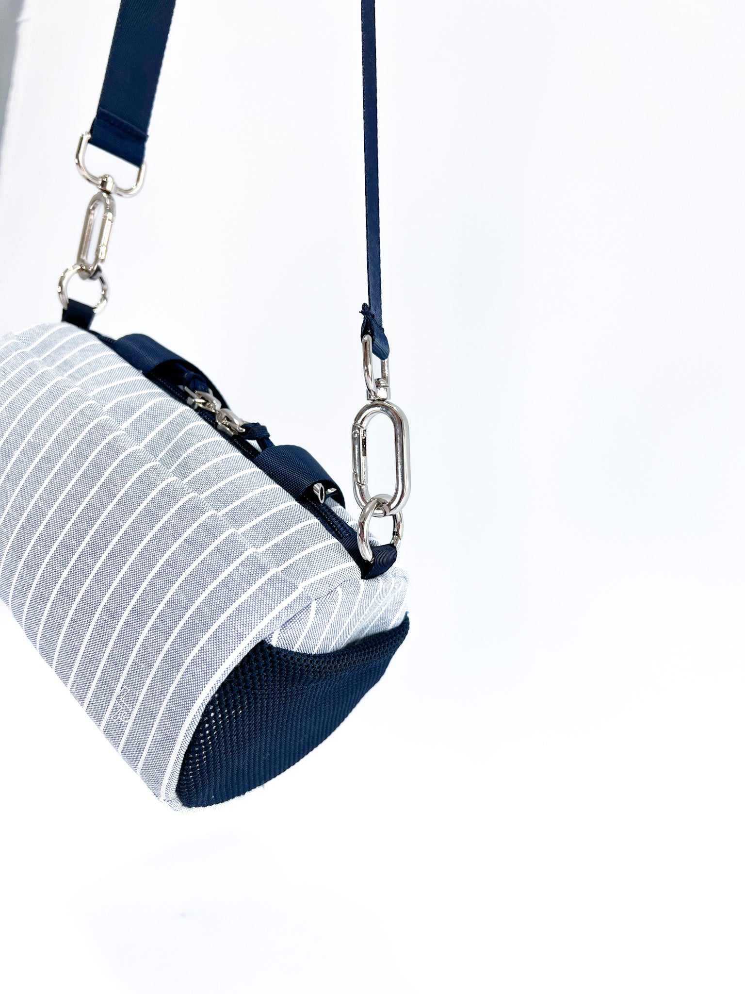 Crossbody 'Claude' | Rayas Azul (Tela Oxford)