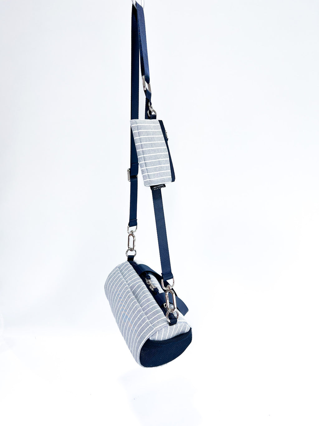Crossbody 'Claude' | Rayas Azul (Tela Oxford)