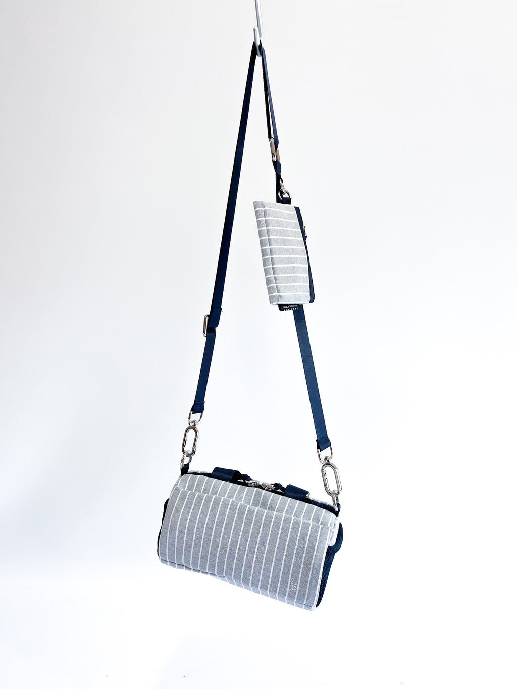 Crossbody 'Claude' | Rayas Azul (Tela Oxford)