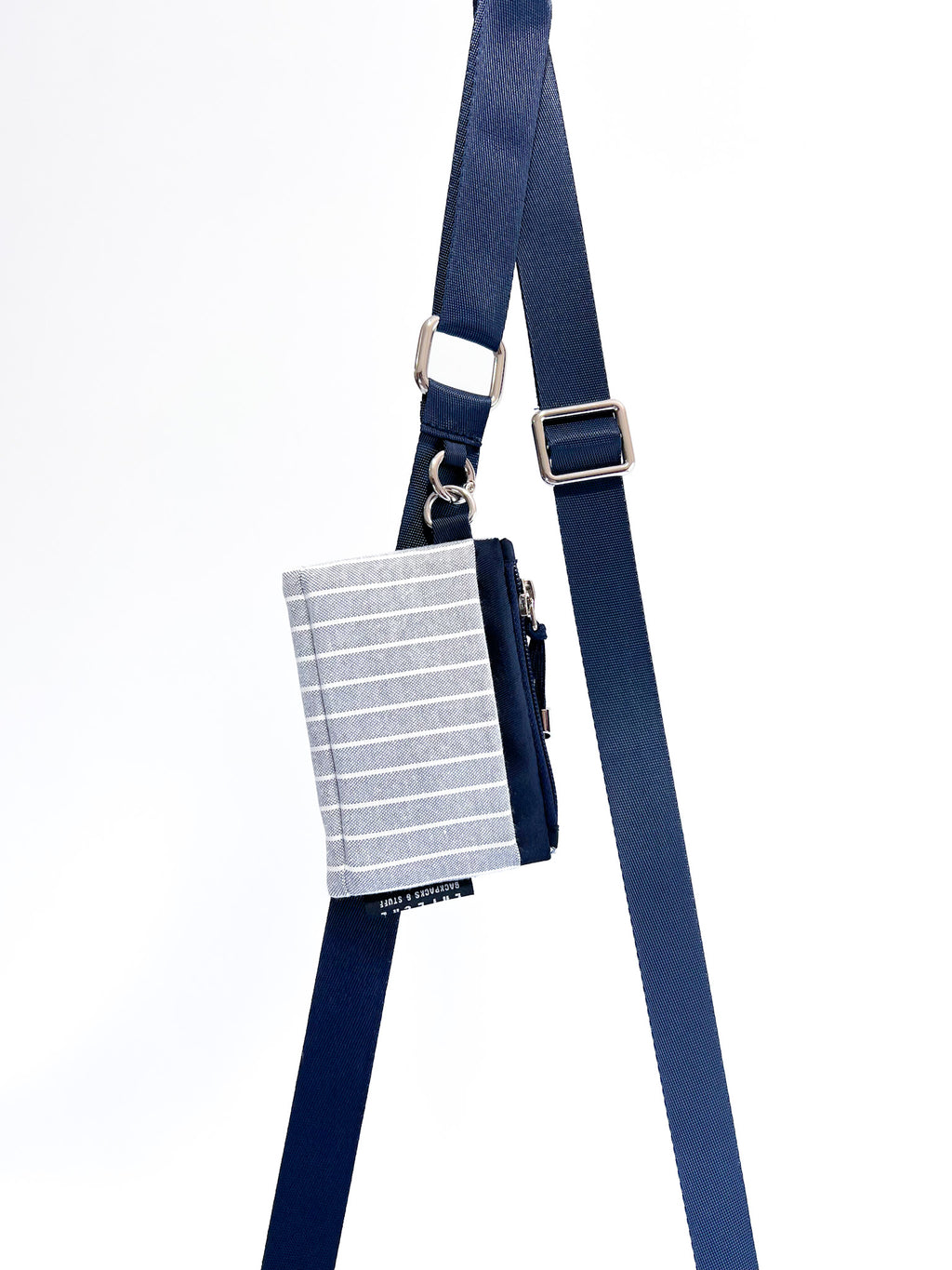 Crossbody 'Claude' | Rayas Azul (Tela Oxford)