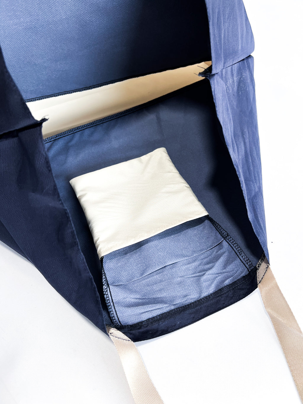 Tote Bag' Packable Azul Marino/Beige
